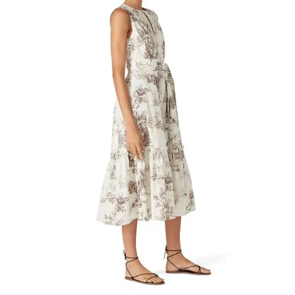 Nicholas Jordane Ivory Toile Floral Dress Sz 4 - Picture 3 of 6